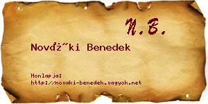 Nováki Benedek névjegykártya