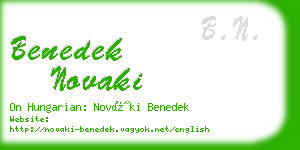 benedek novaki business card